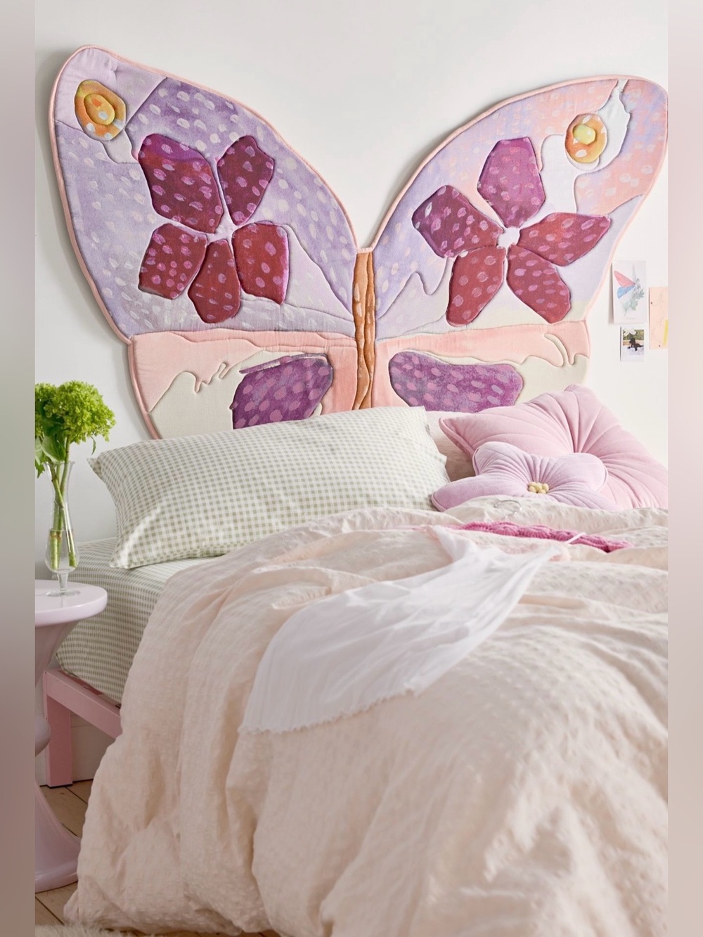 Urban Outfitters Quilted Butterfly Floating Headboard
